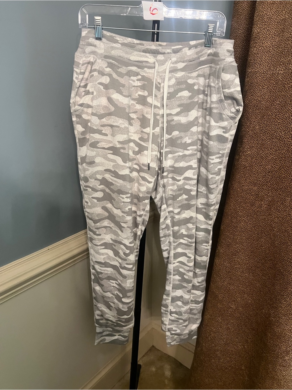 Women's Gray Camo Drawstring Joggers